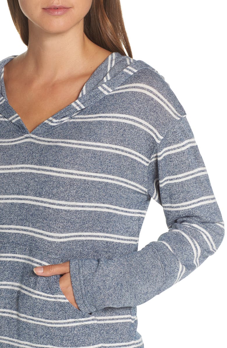 Felina Jenny Slub Knit Lounge Hoodie, Alternate, color, Insignia Blue