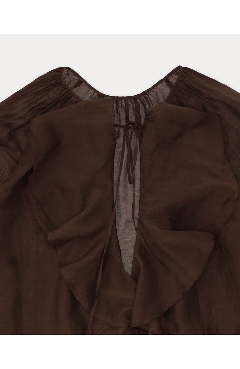 Fortela Ange Cotton Silk Caftan Dress, Alternate, color, Brown
