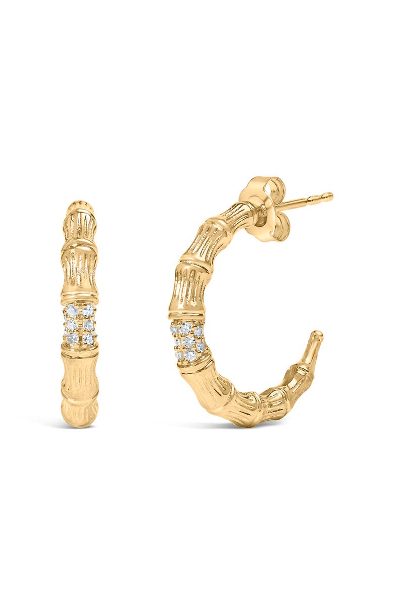 Haus of Brilliance 14K Yellow Gold Plated Silver 1/6 Cttw Hammered J Hoop Earrings, Main, color, Yellow