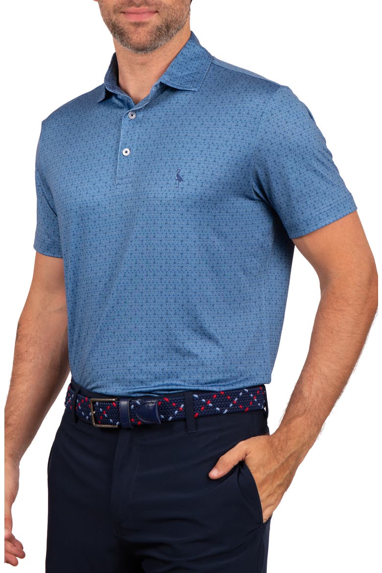 Martini Glass Printed Polo, Alternate, color, SLATE