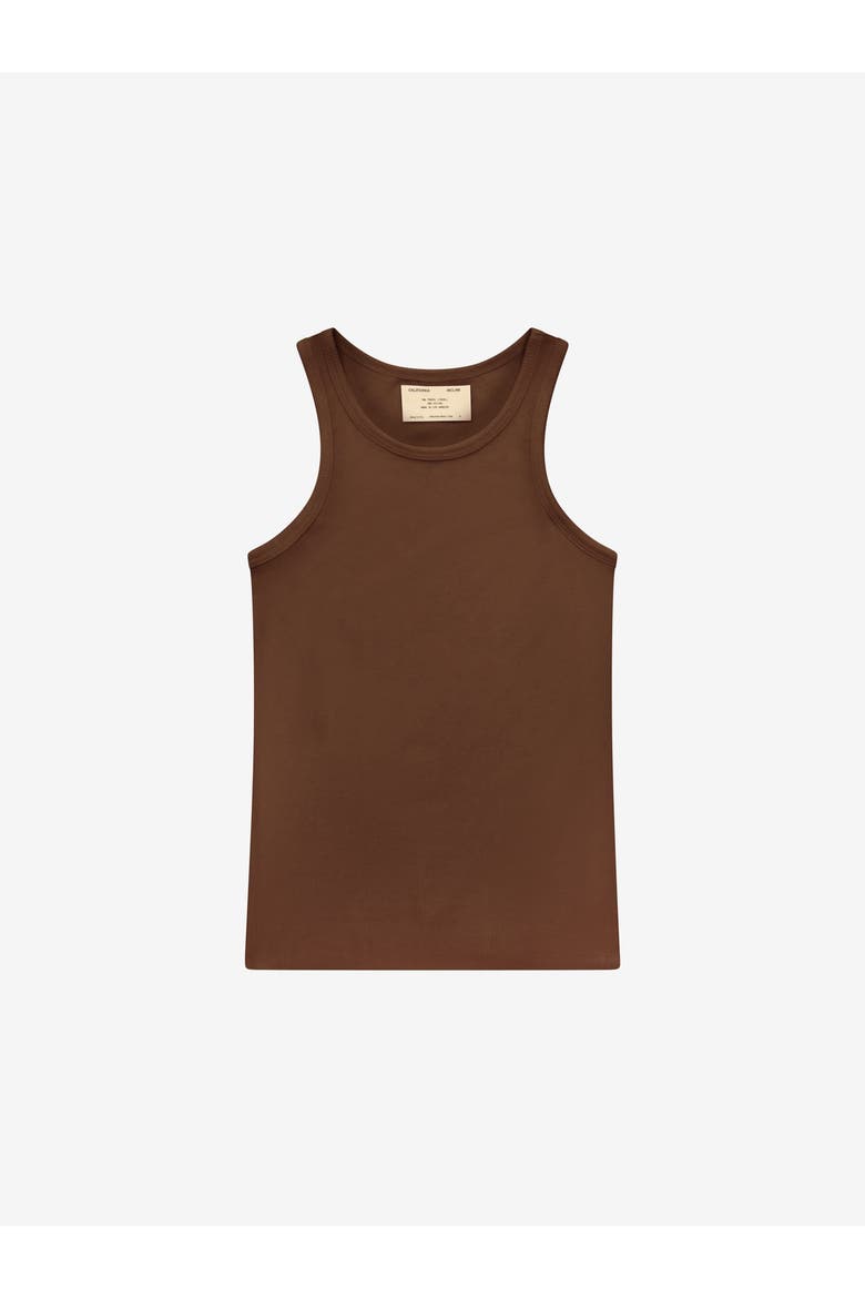 Ribbed Tank, Alternate, color, Rich Umber