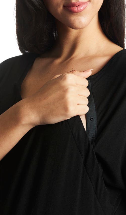 Everly Grey Rosa Jersey Maternity Hospital Gown In Black