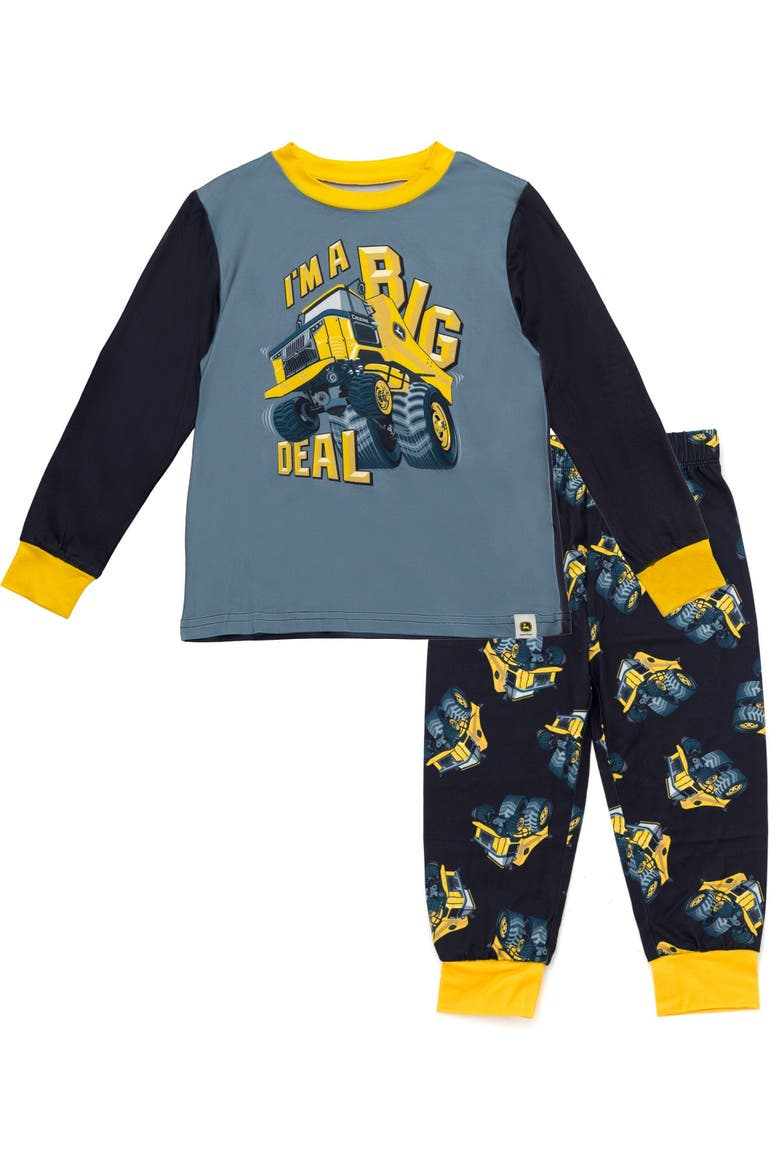 Pajama Shirt and Pants Set, Main, color, Charcoal and Black