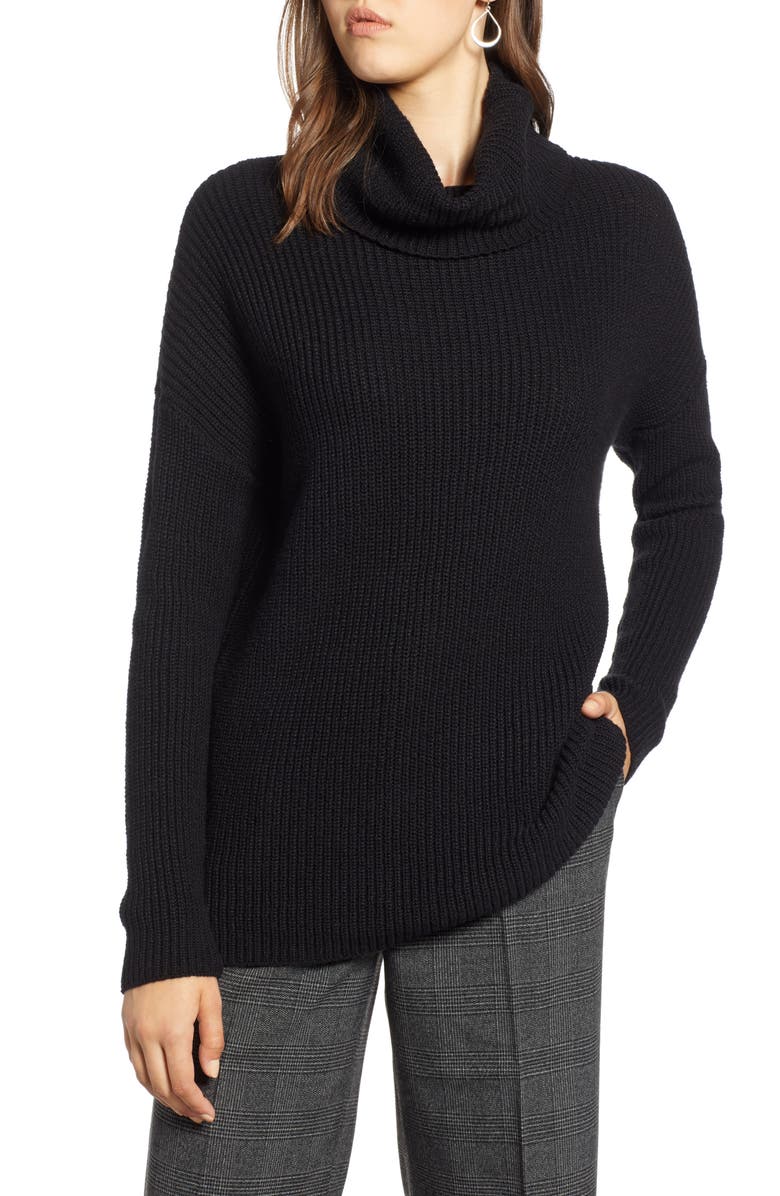 Halogen<sup>®</sup> Oversized Turtleneck Tunic Sweater, Main, color,