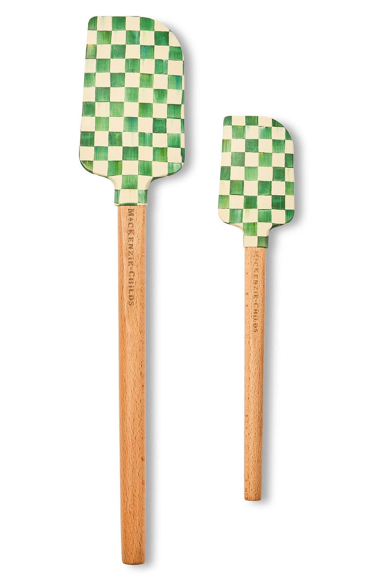 MACKENZIE CHILDS Set of 2 Emerald Check Spatulas, Main, color, Emerald