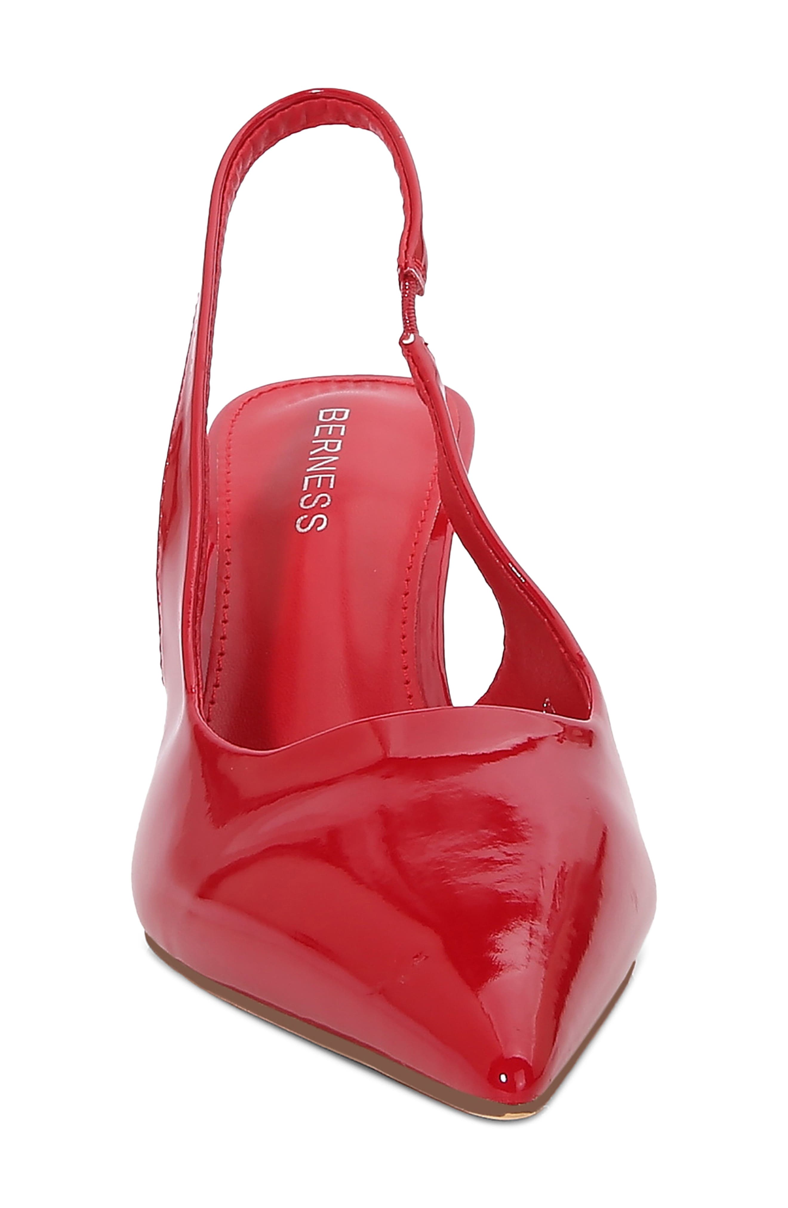 Lily Faux Leather Slingback Pump, Alternate, color, RED