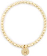 MESHMERISE Initial Charm Ball Stretch Bracelet