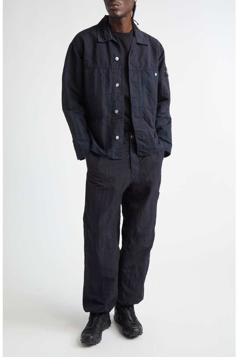 Compass Logo Patch Shirt Jacket, Alternate, color, V0029 BLACK
