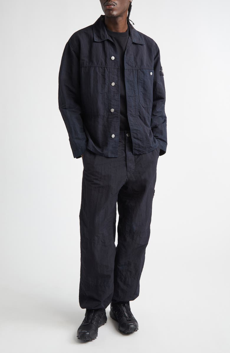 Stone Island Compass Logo Patch Shirt Jacket, Alternate, color, V0029 Black