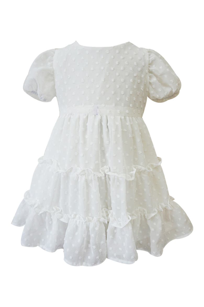 Kids' Plumetti Tiered Party Dress, Main, color, WHITE