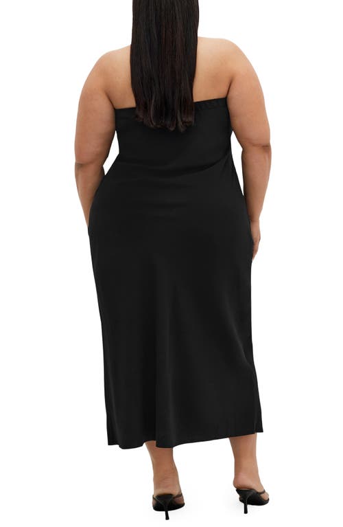 City Chic Sassy Strapless Jersey Midi Dress
