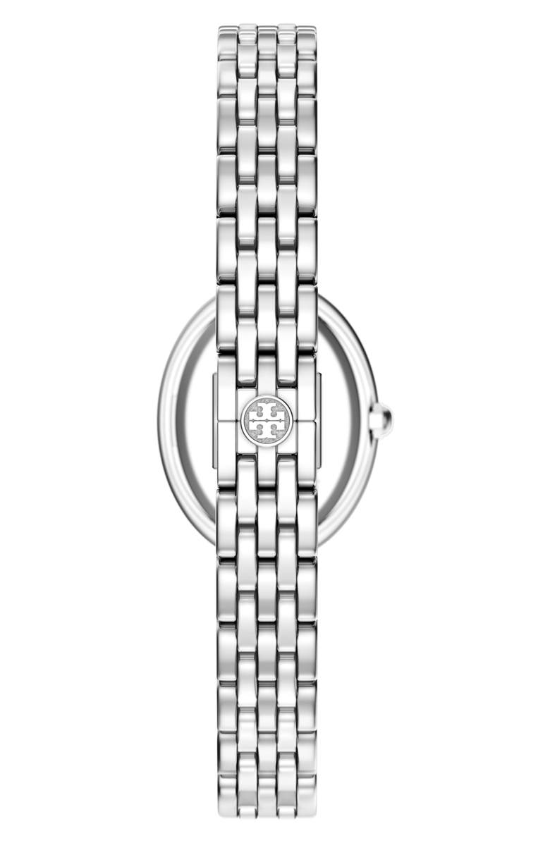 Tory Burch The Oval Mother-of-Pearl Bracelet Watch, 22mm x 28mm, Alternate, color, Silver/ Mint Green