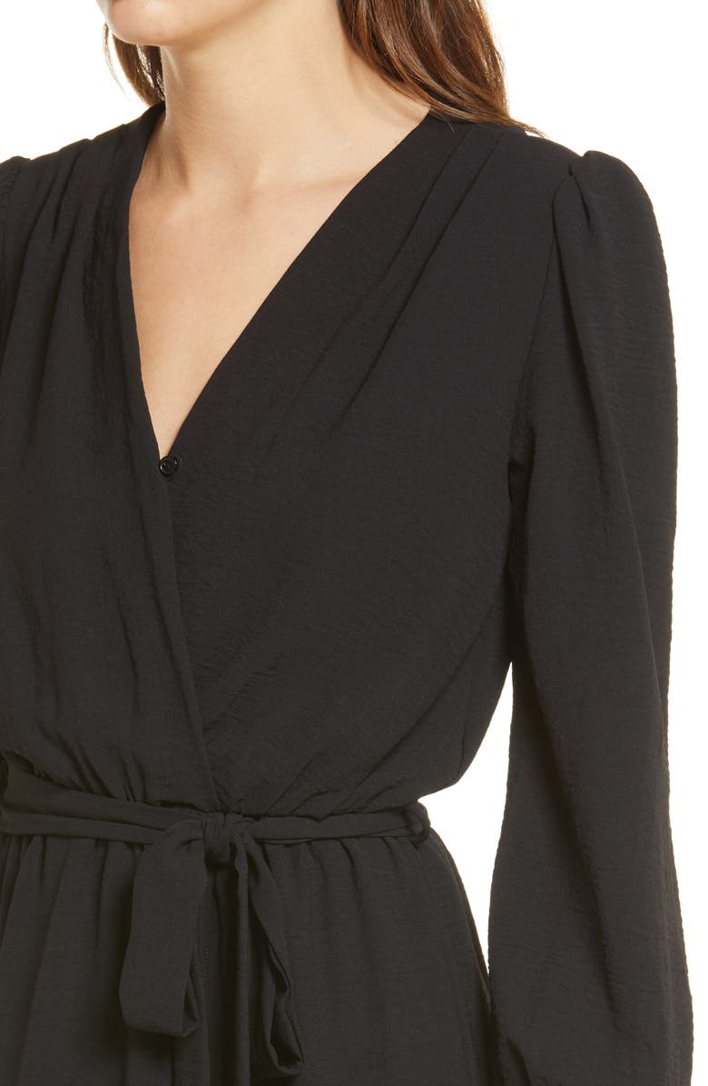 Fraiche by J Long Sleeve Faux Wrap Dress, Alternate, color, 