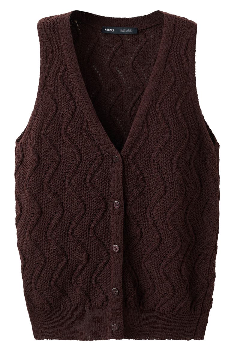 Open Stitch Sweater Vest, Alternate, color, CHOCOLATE
