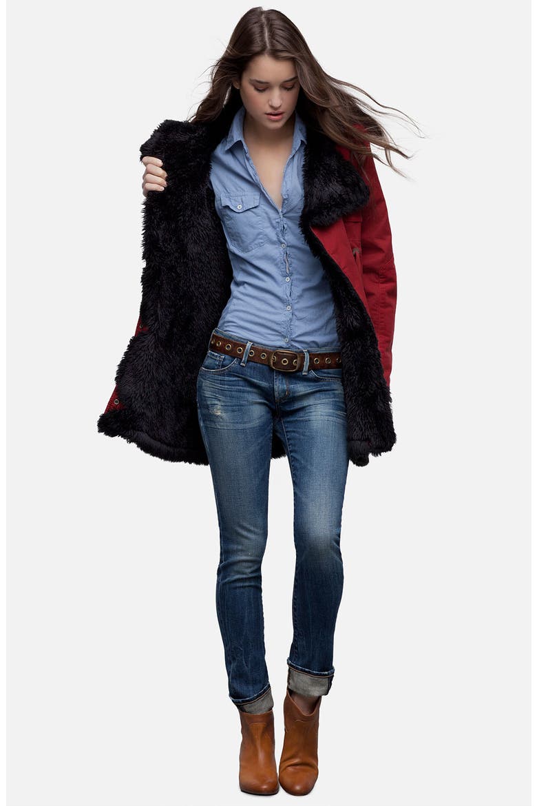 'Racer' Low Rise Skinny Jeans, Alternate, color, SLASH