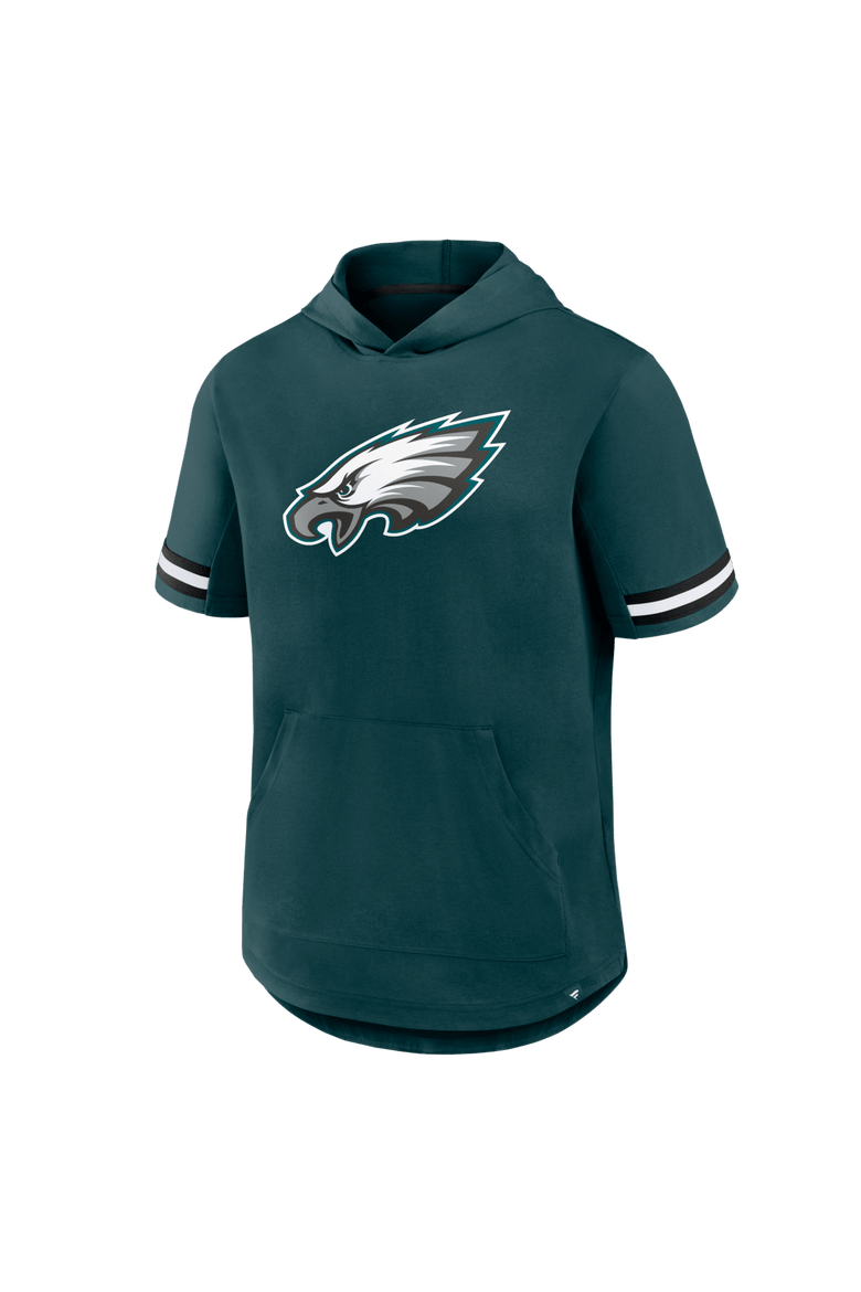 Men's Fanatics Midnight Green Philadelphia Eagles Optimal Play Short Sleeve Hooded T-Shirt, Alternate, color, Green