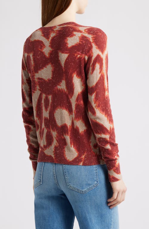 Nic + Zoe Nic+zoe Abstract Animal Supersoft Sweater In Burgundy