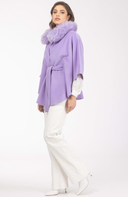 Gorski Wool Belted Cape In Purple