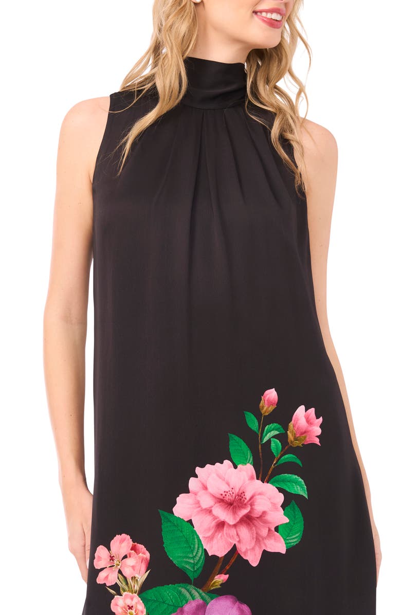 Ted Baker Anna Placed Floral High Neck Maxi Dress, Alternate, color, Rich Black