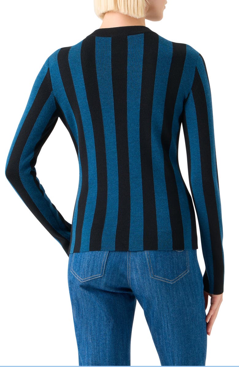 Akris punto Vertical Stripe Virgin Wool Sweater, Alternate, color, Dark-Blue Multi