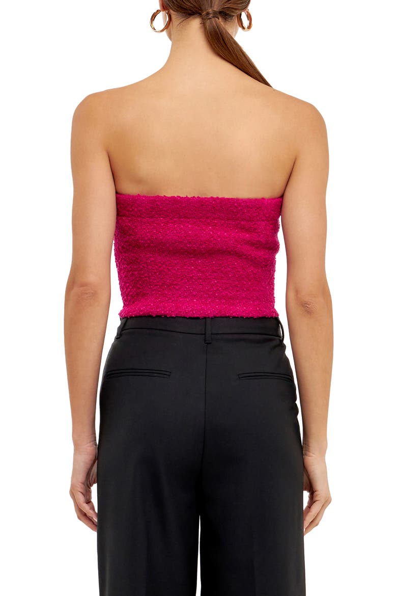 Strapless Crop Top, Alternate, color, BERRY