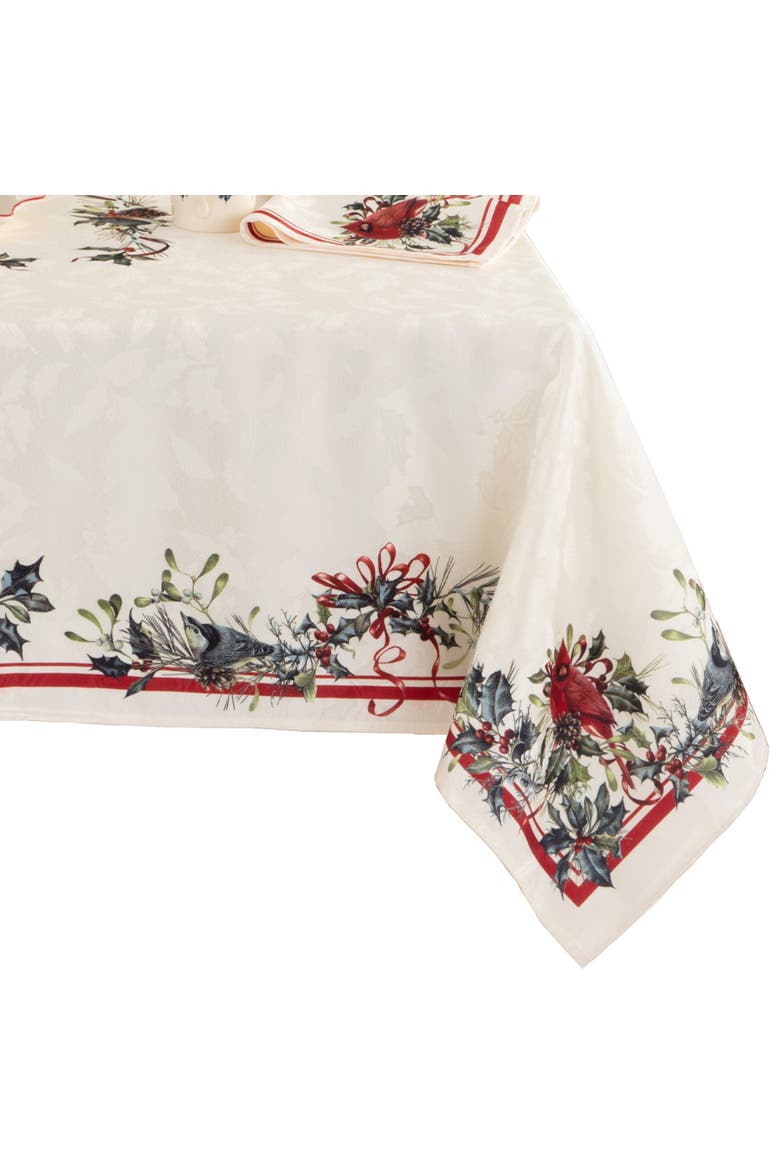 Holiday Winter Greetings Tablecloth, Main, color, Multicolor