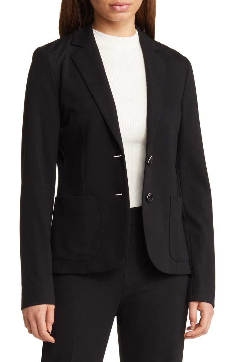 BOSS Jonalahra Single Breaste Blazer, Main, color, Blk