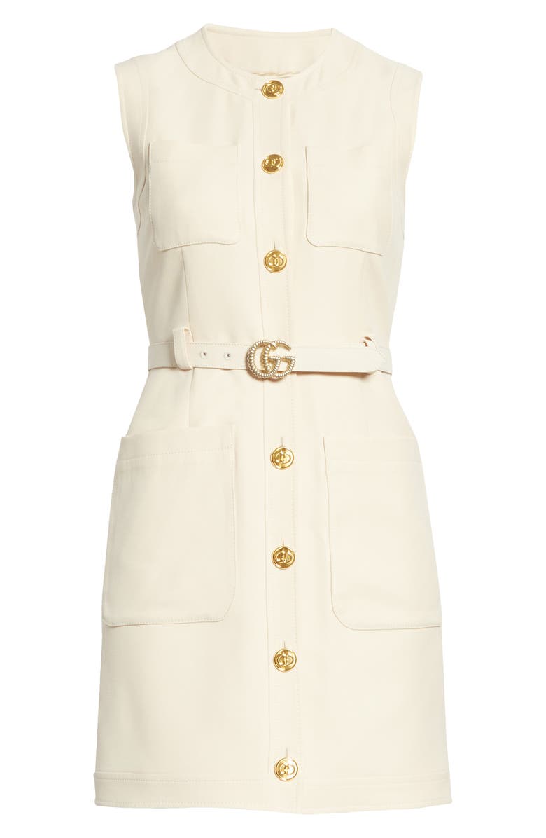 Gucci GG Detail Silk & Wool Cady Minidress, Alternate, color, 