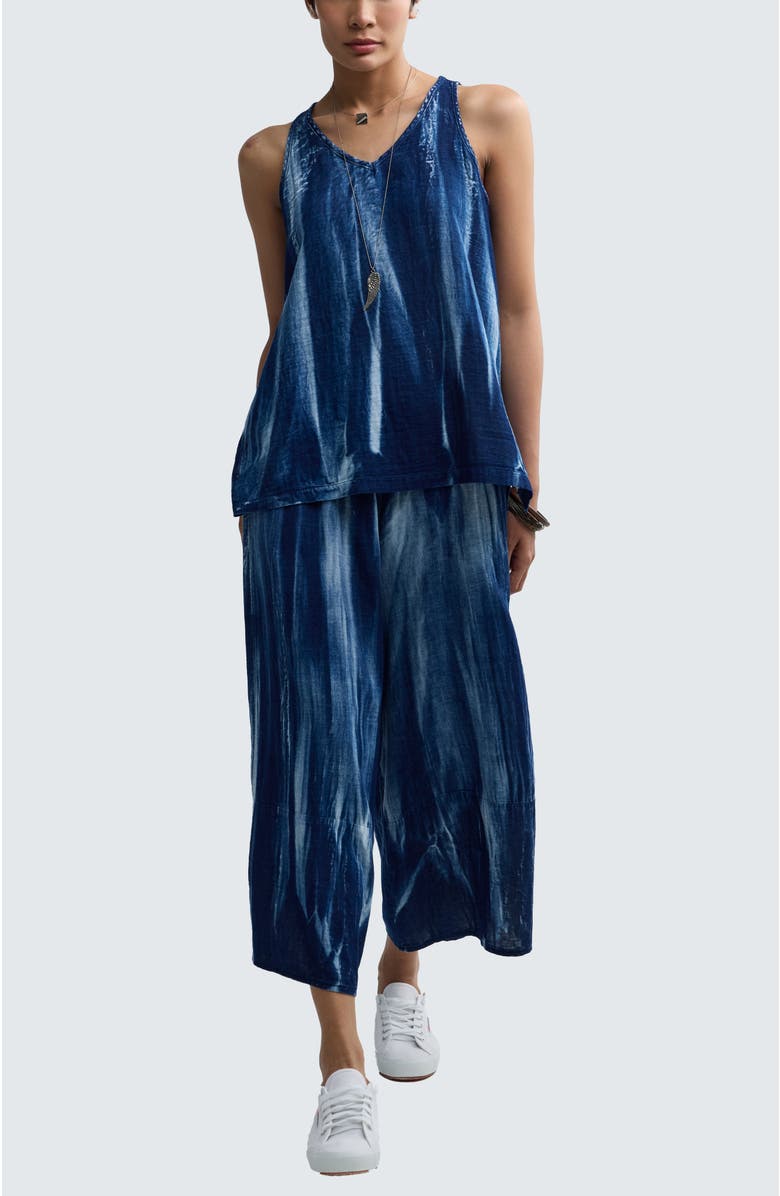 LUUKAA Harper Batik-effect Muslin Top, Alternate, color, Candy Sky