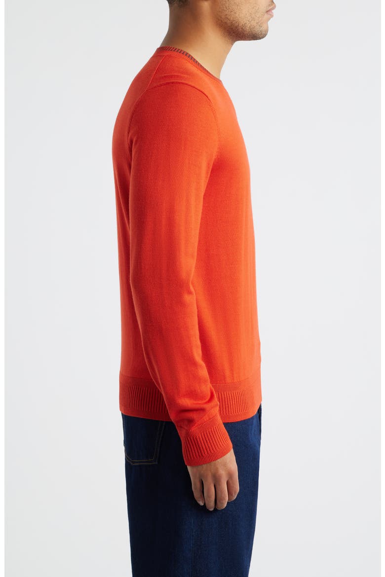 Merino Wool Crewneck Sweater, Alternate, color, CORAL RED