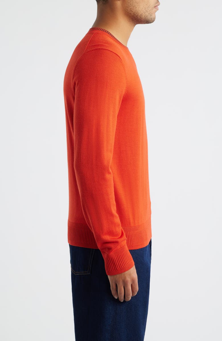 PS Paul Smith Merino Wool Crewneck Sweater, Alternate, color, Coral Red