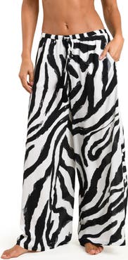 L'AGENCE Geraldine Wild Zebra Cover-Up Pants