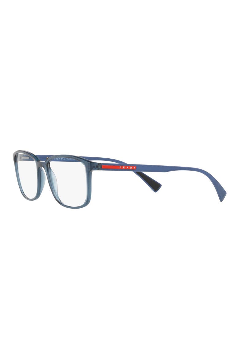 55mm Rectangular Optical Glasses, Alternate, color, TRANSPARENT AZURE