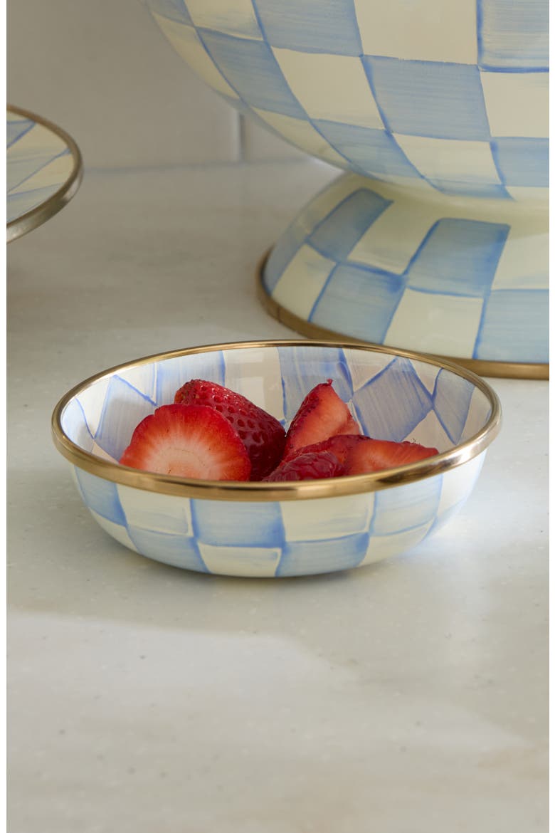 Sky Check Enameled Steel Relish Dish, Alternate, color, SKY CHECK