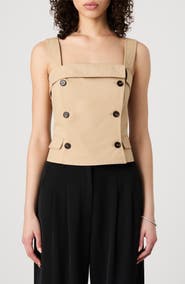 French Connection Double Breasted Cotton Top