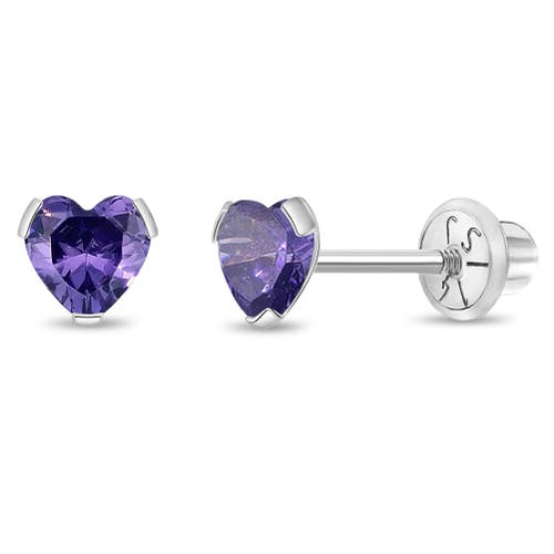 In Season Jewelry 14k Tiny Cubic Zirconia Heart Earrings In February
