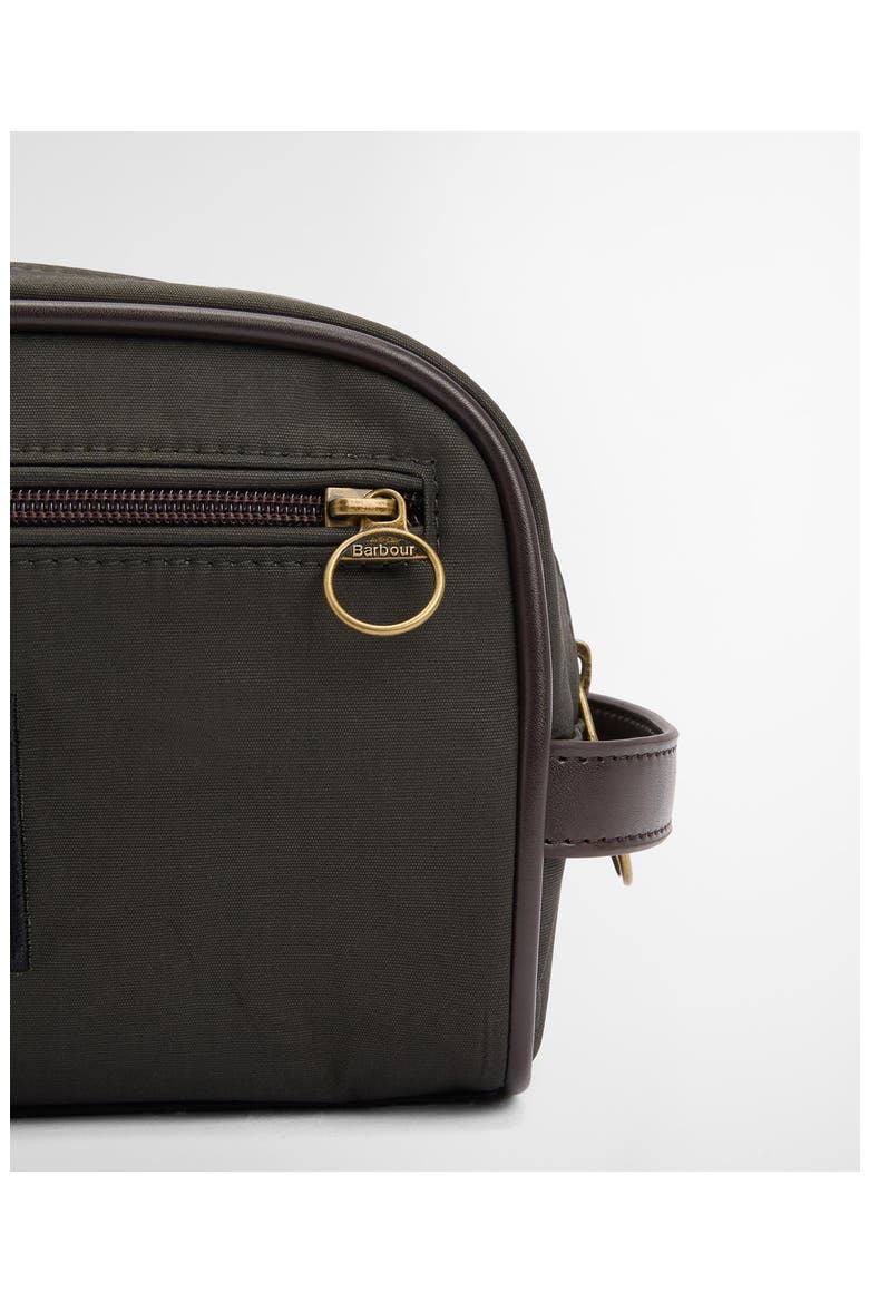 Waxed Cotton Wash Bag, Alternate, color, OLIVE/BEACON