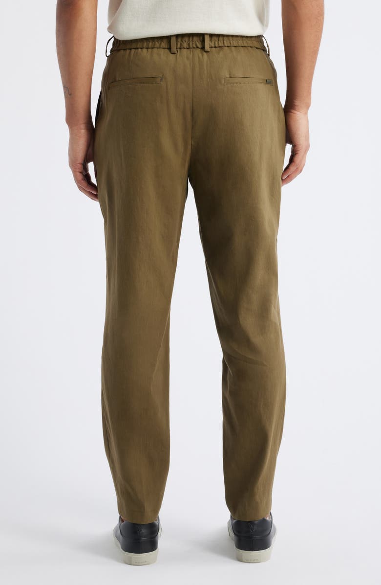 BOSS Perin Linen Blend Drawstring Pants, Alternate, color, Dark Green