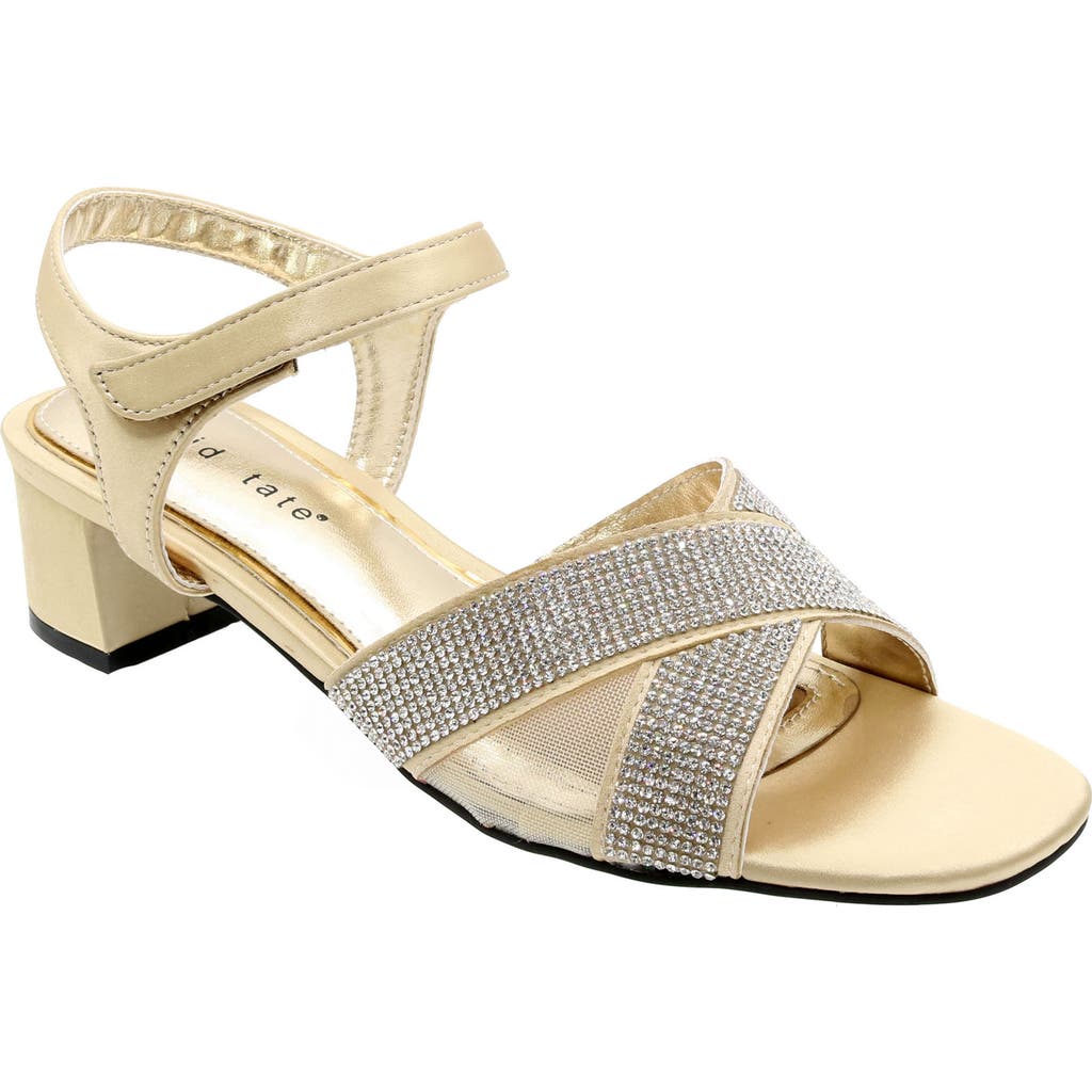 David Tate Holiday Ankle Strap Sandal In Champagne Satin