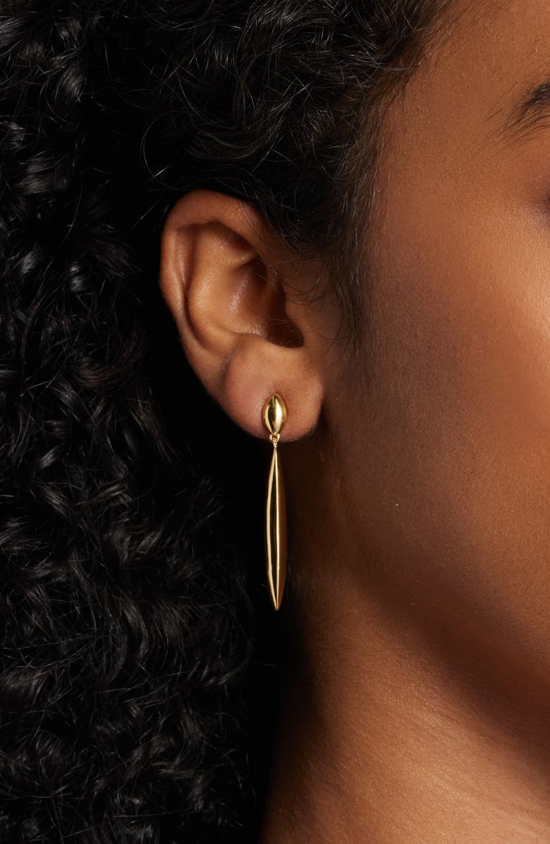 Nordstrom Demifine Elongated Drop Earrings, Alternate, color, 14K Gold Plated