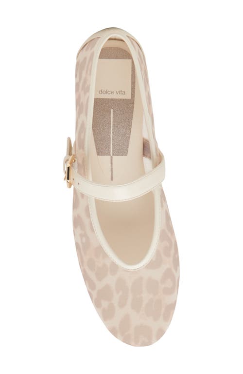 Dolce Vita Women's Roslyn Mesh Mary Jane Flats In White Leopard