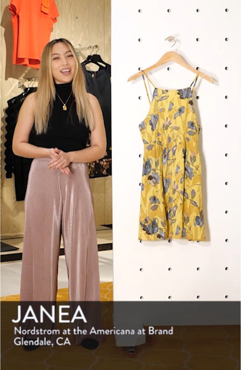 Henna Floral Print Woven Tank Dress, sales video thumbnail