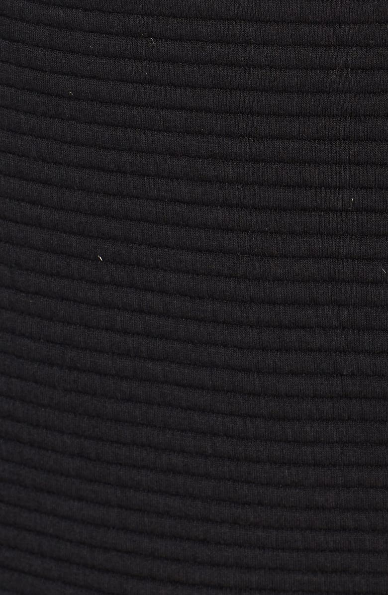 Alice + Olivia 'Lennon' Leather Trim Ottoman Stitch Skirt, Alternate, color, 