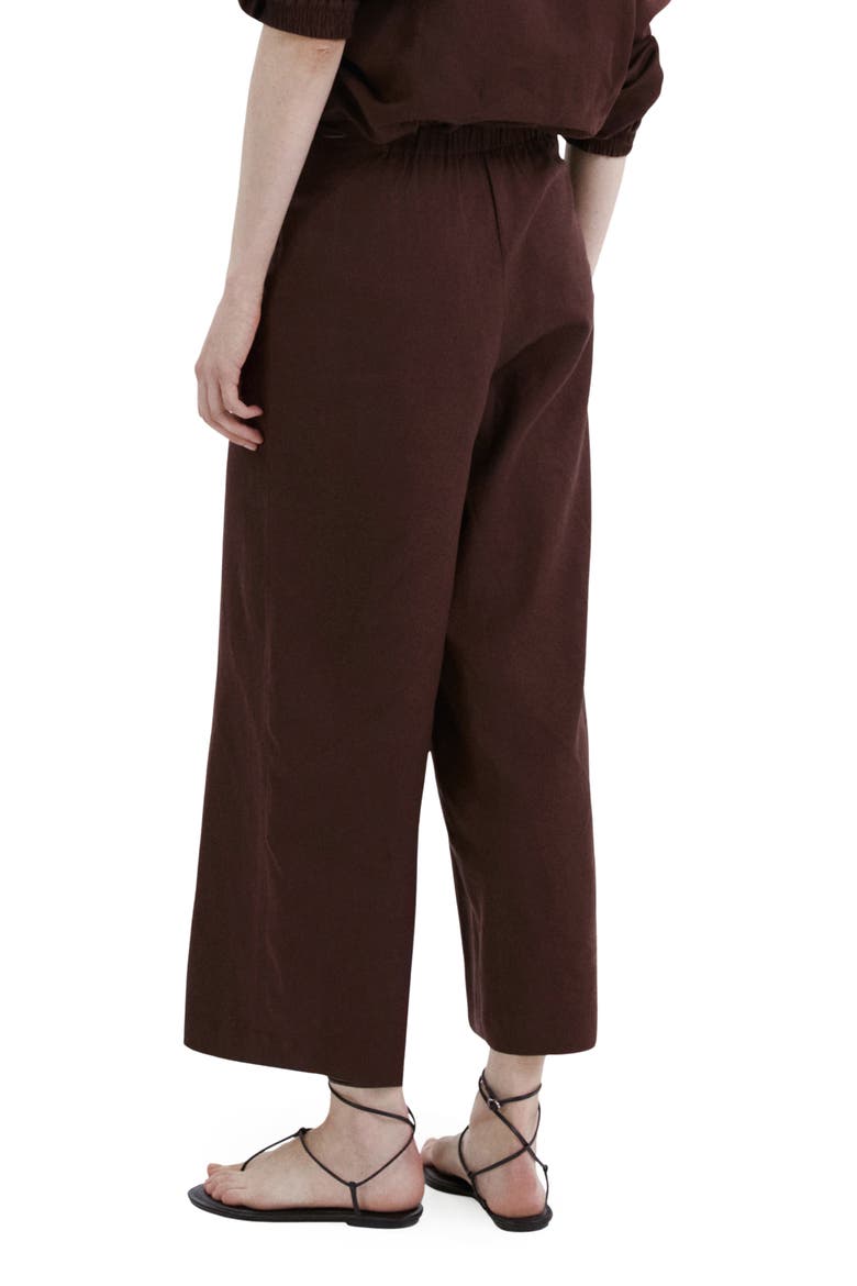 Cotton & Linen Blend Crop Straight Leg Pants, Alternate, color, CHOCOLATE