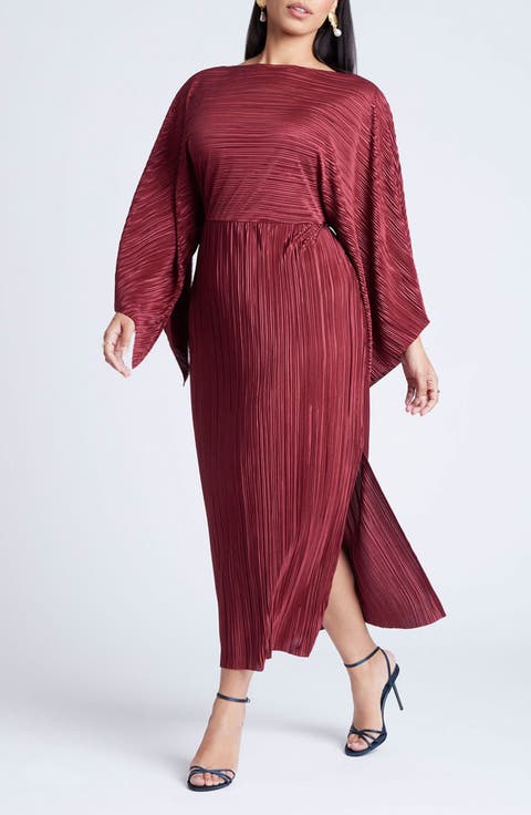 Cape Effect Plisse Dress