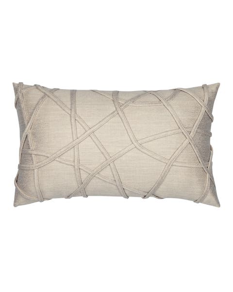 Illusion Handmade dimensional applique Indoor & Outdoor Woven Accent Pillow