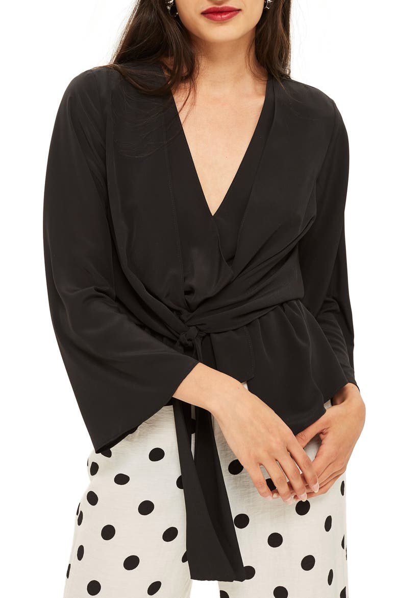 Tiffany Asymmetrical Blouse, Main, color, BLACK