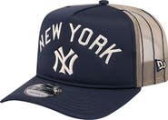 New Era Men's New Era Navy New York Yankees Vintage Arched Foam Front 9FIFTY A-Frame Adjustable Trucker Hat