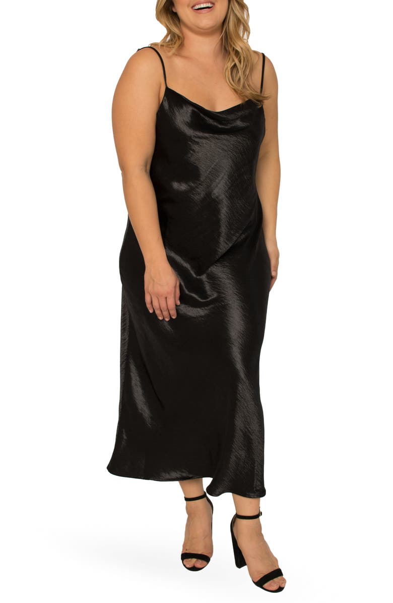 Standards & Practices Cowl Neck Satin Slipdress, Alternate, color, 