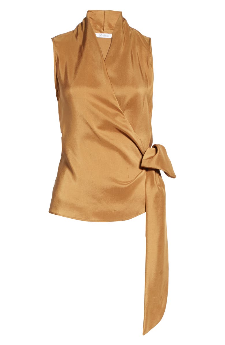 Max Mara Elce Sleeveless Silk Wrap Top, Alternate, color,